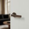 Forme Asti Lever Door Handle on Minimal Round Rose - Urban Bronze (Pair)