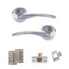 STATUS Arizona Door Handle Pack (Latch Set - 2.5" CE Latch, 4" Slim Knuckle Hinges x2) - Satin Chrome