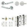 Complete Midtown Door Handle Pack - Heavy Duty Tubular Bathroom (Knurled Thumb Turn) - Polished Chrome - 76mm / 3-inch Hinges - JE-G31B1-PC