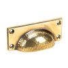 Aged Brass Hammered Art Deco Drawer Pull