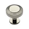 Heritage Brass Cabinet Knob Ridge Design with Rose 32mm Polished Nickel finishUK Registered Design Number 6194410