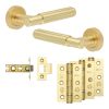 Complete Bloom Door Handle Pack - Internal Doors - Satin Brass - 64mm / 3-inch Hinges - JE-B1B-SB