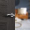 STATUS Florida Door Handle Pack (Euro Lock Set - 3" CE Sashlock, 4" Slim Knuckle Hinges x2) - Satin Chrome/Polished Chrome