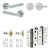 Complete Bari Door Handle Pack - Heavy Duty Tubular Bathroom (Knurled Thumb Turn) - Polished Chrome - 76mm / 3-inch Hinges - JE-D31B1-PC