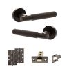 Senza Pari Rosarno Door Handle Pack (Latch Set - 3" CE Latch, 4" Slim Knuckle Hinges x2) - Urban Dark Bronze