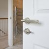 Complete Venice Door Handle Pack - Bathroom Lock (Plain Thumb Turn) - Satin Nickel - 76mm / 3-inch Hinges - JE-F6B2-SN
