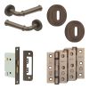 Complete Classic Door Handle Pack - Sashlock - Dark Bronze - 76mm / 3-inch Hinges - JE-A8B8-DB