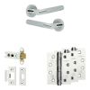 Complete Bari Door Handle Pack - Heavy Duty Latch - Polished Chrome - 76mm / 4-inch Hinges - JE-D21A-PC