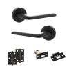 Eco Surf Door Handle Pack (Latch Set - 2.5" Latch, 3" Hinges x2) - Matt Black