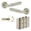Complete Bloom Door Handle Pack - Internal Doors - Satin Nickel - 76mm / 3-inch Hinges - JE-B3B-SN