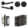 Complete Midtown Door Handle Pack - Bathroom Lock (Standard Thumb Turn) - Matt Black - 65mm / 3-inch Hinges - JE-G5B3-MB
