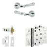 Complete Classic Door Handle Pack - Heavy Duty Latch - Polished Chrome - 76mm / 4-inch Hinges - JE-A21A-PC