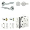 Complete Bari Door Handle Pack - Heavy Duty Tubular Bathroom (Knurled Thumb Turn) - Polished Chrome - 64mm / 4-inch Hinges - JE-D30A1-PC