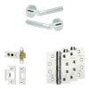 Complete Venice Door Handle Pack - Heavy Duty Latch - Polished Chrome - 76mm / 4-inch Hinges - JE-F21A-PC
