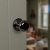 Old English Harrogate Door Knob Pack (Bathroom Set - 3" Deadbolt, 3" Fire Rated Hinges x3) - Black Nickel