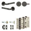 Complete Midtown Door Handle Pack - Heavy Duty Tubular Bathroom (Knurled Thumb Turn) - Black Nickel - 102mm / 3-inch Hinges - JE-G32B1-BN