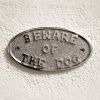 Beware Of The Dog Door Plate Polished Nickel