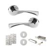 STATUS Colorado Door Handle Pack (3 Lever Lock Set - 3" CE Sashlock, 4" Slim Knuckle Hinges x2) - Polished Chrome