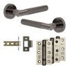 Complete Bari Door Handle Pack - Internal Doors - Black Nickel - 64mm / 3-inch Hinges - JE-D1B-BN