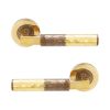 Hammered Knurlmond Lever on Rose Aged Brass
