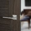 Oro & Oro Sienna Lever Door Handle on Square Rose - Satin Chrome (Pair)