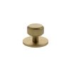 Millhouse Brass Battersea Linear Round Cabinet Knob Handle on Backplate - Satin Brass