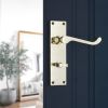 Victorian Scroll Bathroom Lever Handle 150mm Polished Brass
