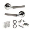 STATUS Tennessee Door Handle Pack (Euro Lock Set - 3" CE Sashlock, 4" Slim Knuckle Hinges x2) - Black Nickel/Polished Chrome