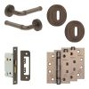 Complete Midtown Door Handle Pack - Sashlock - Dark Bronze - 65mm / 4-inch Hinges - JE-G7A8-DB