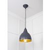 Smooth Brass Brindley Pendant in Slate