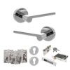Senza Pari Darrio Door Handle Pack (Euro Lock Set - 2.5" CE Sashlock, 4" Fire Rated Hinges x3) - Polished Chrome
