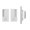 AGB Wave Flush Door Handle & Bathroom Lock Set - White