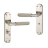 Connaught Knurled Lever on Backplate Bathroom Satin Nickel