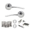 STATUS Arizona Door Handle Pack (Euro Lock Set - 2.5" CE Sashlock, 4" Fire Rated Hinges x3) - Polished Chrome