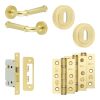 Complete Classic Door Handle Pack - Sashlock - Satin Brass - 65mm / 3-inch Hinges - JE-A7B8-SB