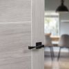 Senza Pari Guido Lever Door Handle on Flush Square Rose - Matt Black