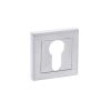 STATUS Euro Escutcheons on Square Rose - Satin Chrome (Pair)