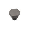 Hexagonal Cupboard Knob Gunmetal Grey