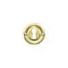 Old English Solid Brass Open Key Hole Escutcheons - Raw Brass (Pair)