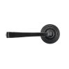 Black Avon Round Lever on Rose Set (Beehive) - Unsprung