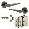 Complete Gio Door Handle Pack - Internal Doors - Black Nickel - 64mm / 3-inch Hinges - JE-E1B-BN