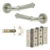 Complete Classic Door Handle Pack - Internal Doors - Satin Nickel - 76mm / 3-inch Hinges - JE-A3B-SN