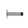 Zoo Hardware Door Stop - Cylinder with Rose 70mm - Face Fix - Satin Chrome