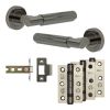 Complete Bloom Door Handle Pack - Internal Doors - Black Nickel - 64mm / 3-inch Hinges - JE-B1B-BN