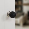 Old English Whitby Door Knob Pack (Lock Set - Horizontal Bathlock, 4" Slim Knuckle Hinges x2) - Polished Nickel