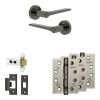 Complete Gio Door Handle Pack - Heavy Duty Latch - Black Nickel - 64mm / 4-inch Hinges - JE-E20A-BN