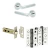 Complete Venice Door Handle Pack - Internal Doors - Polished Chrome - 76mm / 3-inch Hinges - JE-F3B-PC