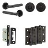 Complete Bari Door Handle Pack - Bathroom - Black - By Frelan Hardware - JE-D5B3-MB