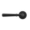 Matt Black Hammered Newbury Lever on Rose Set (Art Deco)