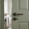 Complete Bari Door Handle Pack - Bathroom Lock (Plain Thumb Turn) - Dark Bronze - 76mm / 4-inch Hinges - JE-D6A2-DB